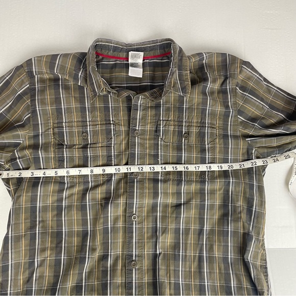The North Face Men’s Plaid Brown Green Long Sleeved Button‎ Down Shirt Size L - Picture 7 of 9